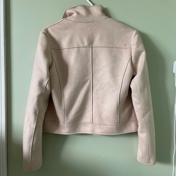 John & Jenn Light Pink Suede Motorcycle Jacket - Picture 4 of 6